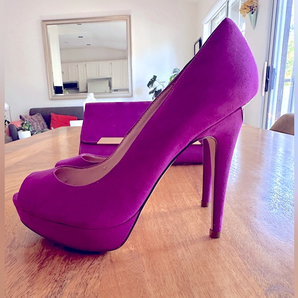 ALDO Purple Heels & Clutch Set | Size 6.5 | Wedding, Prom, Cocktail, Evening